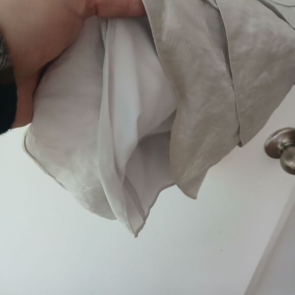 Adrianna Papell Silver Metallic Tier Cocktail Holiday Ruffle NYE Dress-10 - Picture 6 of 15